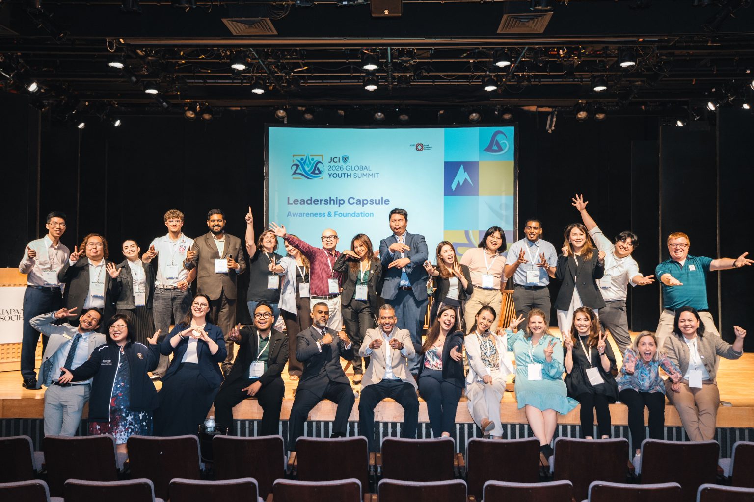 Delegates at the 2026 JCI Global Youth Summit opening ceremony at Japan Society